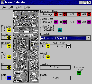 Figure 2: Maya Calendar Program Version 2.02