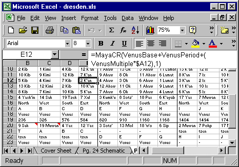 Figure 8: Excel extended to use the XOCMAYAENGINE.DLL functionality